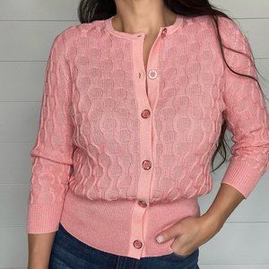 St. John Wool Blend Button Up Knit Cardigan